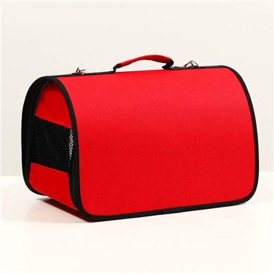 Сумка - переноска для животных, 2 входа, 40×25×28 см, красная