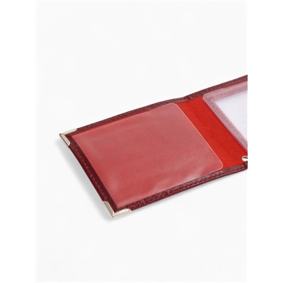 Обложка для удостоверения с окошком, бордовая