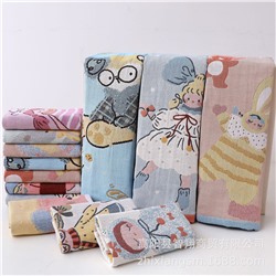 Gauze cartoon children's sweat towel, wholesale