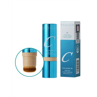 Enough Увлажняющая тональная основа-стик с кистью / Collagen 3X Moisture Stick Foundation #13N, светло-бежевый, 14 г