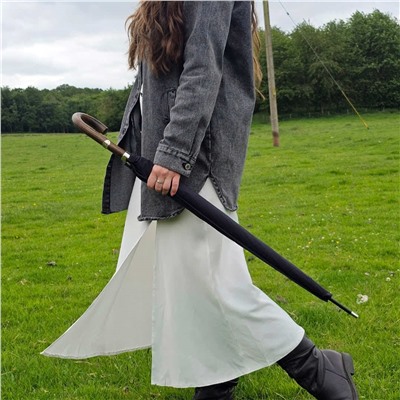 L893-01 Black (Черный) Зонт женский трость Fulton