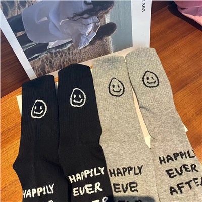 Heel sticker, brand cotton knee socks for leisure for men and women, mid-length, internet celebrity
