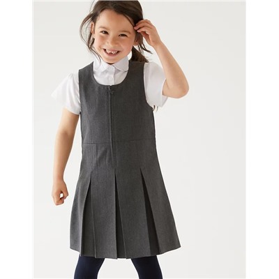 Girls' Plus Fit Pleated School Pinafore (2-12 Yrs)