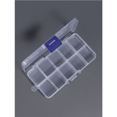 Органайзер для хранения мелочей, с подвесом, 10 ячеек, 13×7×2.2 см, прозрачный