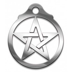 Амулет "Белая пентаграмма", (медсталь)