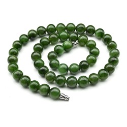 Бусы из Байкальского нефрита шарик 8мм, 43см, 40г