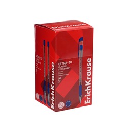Ручка шариковая ErichKrause ULTRA-30 Gold Stick&Grip Classic, 0.7 мм, резиновый держатель, ультра, синяя
