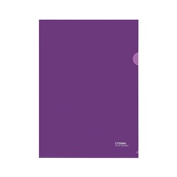 Папка-уголок СТАММ А4, 180мкм, пластик, непрозрачная, фиолетовая