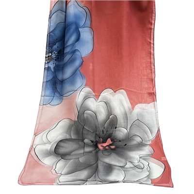 Шарф шифоновый с цветочным рисунком 3D Арт М52/12