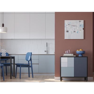 Стул Saga, рогожка, сине-зеленый