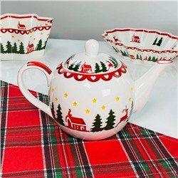 164-057 Чайник заварочный 850мл НОВЫЙ ГОД в под.уп.(х24)Фарфор