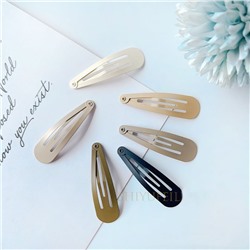 Комплект заколок для волос "клик-клак" 6 см. металлические, Набор 12 шт.  Черно-коричневые