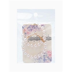 Серьги кольца с жемчугом QF «Нежность жемчуга», d=3.5 см, белые в золоте