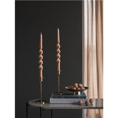 Набор из двух свечей светло-коричневого цвета из коллекции Essential, 35 см