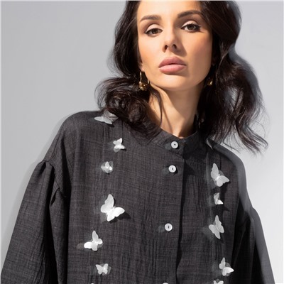 Рубашка с объемным декором, Нежный шум