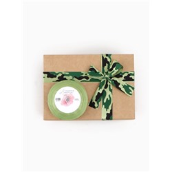 Лента атласная «Камуфляж», 25 мм × 23 ± 1 м, цвет зелёный