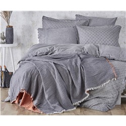 Жаккардовое Покрывало 220х240 см ЕВРО 2 сп. Muna Terra Çift Pike - EcoCotton