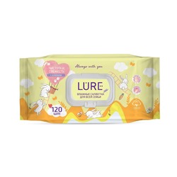 Влажные салфетки Lure для всей семьи, 120 шт.
