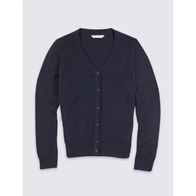 Girls' Pure Cotton School Cardigan  (3-16 Yrs)