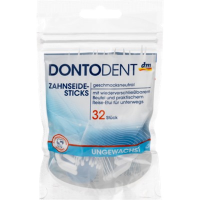 DONTODENT Zahnseide-Sticks Тонкие палочки для межзубного пространства, 32 шт