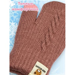 Варежки теплые для девочек Арт 2023/7 модель 1