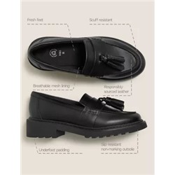 Kids' Leather Slip-on School Shoes (13 Small-7 Large)