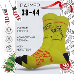 43992 Доктор Сьюз | Носки "Гринч украл Рождество", р-р 38-44 (салатовый)
