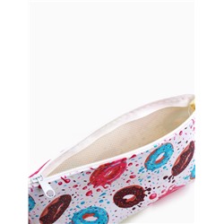 Косметичка-пенал на молнии, плоская, маленькая, с ярким принтом, белая/разноцветная