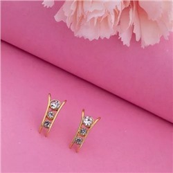 Estele 24CT Gold Plated Crystal Dew on leaf Drop Earrings for women