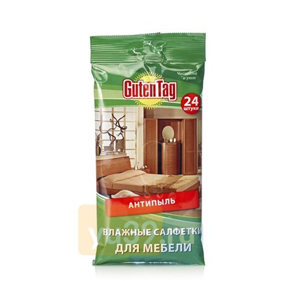 Салфетки влажные Guten Tag для мебели, 24 шт.