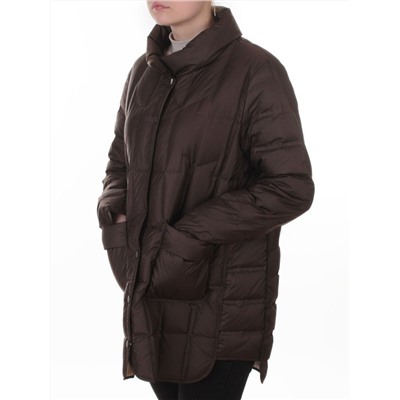 H24-328 BROWN Куртка пуховая облегченная женская (белый утиный пух)