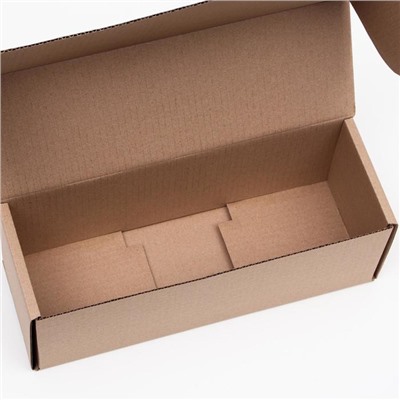 Коробка складная под бутылку, без печати, бурая 12×33.6×12 см