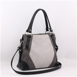 Сумка 376 мульти итальянский серо-черный ФОРМАТ "А4"