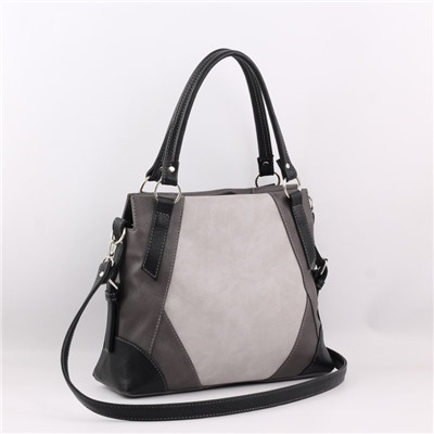 Сумка 376 мульти итальянский серо-черный ФОРМАТ "А4"