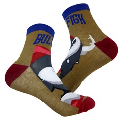 31043 В мире животных | Носки "Быки. BULLFIGH", р-р 36-42 (красный-серый, хаки)