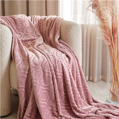 Плед флисовый Узор пудровый Арт Дизайн