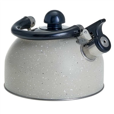 Чайник со свистком 2,5 л из нержавеющей стали, индукционное дно WEBBER BE-0538 бежевый мрамор
