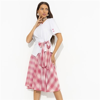 Костюм с юбкой комбинированный, Больше чем стиль (2 в 1, воздушно-розовый)