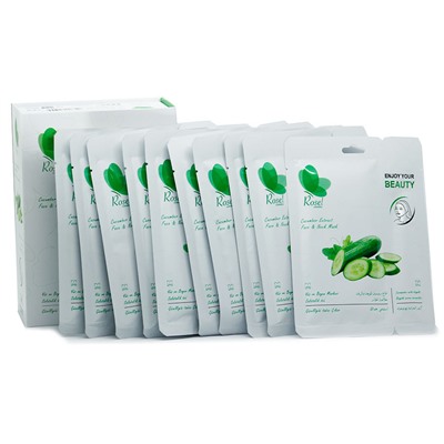 Маска + крем для лица Rosel Cosmetics Face & Neck Mask Cucumber Extract 36 + 6 g