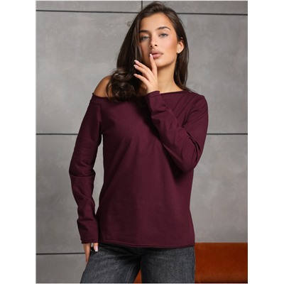 Лонгслив "Плечо" Бордо