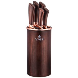 НАБОР НОЖЕЙ AGNESS "BEST" НА ПОДСТАВКЕ, 6 ПРЕДМЕТОВ