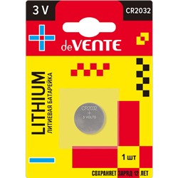 Батарейка 1шт "deVENTE. Lithium" литиевая CR2032 3В 9010121/Китай