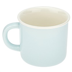 Кружка фарфоровая "Фрукты" "Манго/Персик" 320мл, д9см h8см, глянцевая глазурь, деколь с золотом, цвет - бело-голубой, д/горла 8,8см, д/основания 7,3см, в подарочной коробке (Китай)