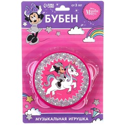 Музыкальная игрушка «Бубен: Минни Маус», цвет розовый