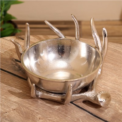 Конфетница «Рога», 22×22×13 см, алюминий