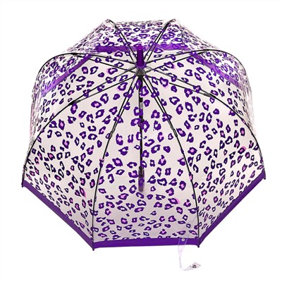 L042-4426 PurpleLeopard (Фиолетовый леопард) Зонт женский трость Fulton