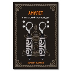 DZSE-002 Серьги с 4-глазыми бусинами Дзи