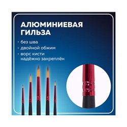 Кисти BRAUBERG PREMIUM, набор 5шт. (синтетика, круглая  №1,2,3,4,5), блистер, 201025