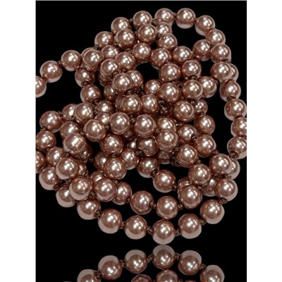 Бусы жемчужные длинные Арт 09/коричневый перламутр