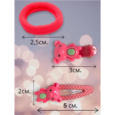 Детский набор аксессуаров для волос (2 резинки и 2 уточки +тик-так 2) НД3 тип 1